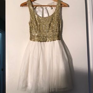Beautiful White and Gold sequin Dress